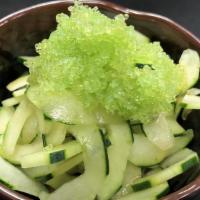 Chilled Cucumber · Cucumber, wasabi flying fish roe, light lemon shoyu.