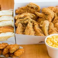 15 Pieces Mixed (Super Family Chicken) · 2 family sides, 10 rolls.