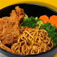 Spicy Dan Dan Noodle · Szechuan Style Spicy Dan Dan Noodle with sesame sauce, chili oil, served with Fried Chicken ...