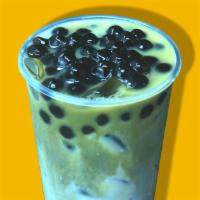 Matcha Green Tea · Matcha green tea layered above a soy milk or half and half base. Topping not included. Soy m...