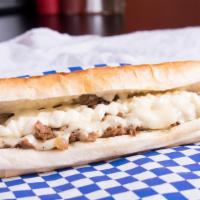 Pappa Geno'S Steak & Cheese · Thinly sliced seasoned steak smothered with melted cheese golden grilled onions and mayo.