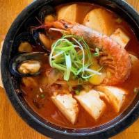 Seafood · Hot, hearty stew is made with extra soft tofu(soondubu) and seafood.