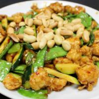 Kung Pao Chicken · Spicy. Snow peas, zucchini and peanuts. Spicy.