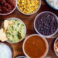 Regular Family Pack · Your choice of 2 proteins (+$6 - $14), rice, beans, tortillas, lettuce mix, kimchi, cheese, ...