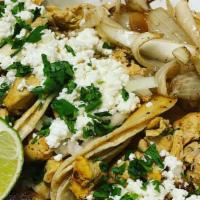 South Texan Tacos · Once again, the meat of your choice, topped with queso fresco and grilled onions