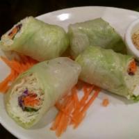 Fresh Garden Rolls · Fresh tofu, fresh lettuces, rice noodles, carrots and fresh basil wrapped in rice paper and ...