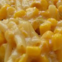 Macaroni & Corn Cheese · Stir-fried and baked macaroni and sweet corn in secret mayo topped with mozzarella cheese an...