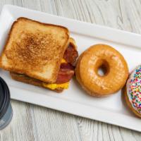 Morning Special · Any breakfast sandwich with donut & reg coffee.