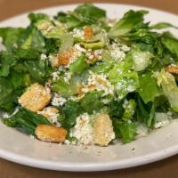Entrée Caesar Salad · Fresh romaine lettuce tossed with seasoned croutons parmesan and mozzarella cheeses, and Cae...