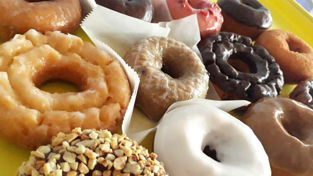 Half Dz All Cake Donuts · Mix may contain cakes in flavors of plain, blueberry, glazed, chocolate glazed, maple glazed, vanilla glazed, cinnamon glazed, etc. The mix may be subject to availability.