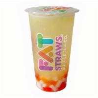 Lg Pineapple Fresca-D · Pineapple blended to create a refreshing beverage. No caffeine. No dairy.  (Picture shown wi...