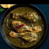 Saag Chicken Curry · Chicken cooked with spinach.