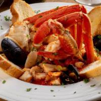 Cioppino (Fisherman’S Stew)  · Tomato stew with shrimp, fish, mussels, clams, snow crab legs and Italian herbs. Served with...