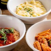 Pasta Your Way · Your choice of: Penne, Spaghetti, Angel Hair or Fettuccine Your choice of sauce: meat sauce,...