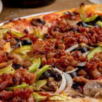 Mario’S Seawall Special · Mozarella, hamburger, pepperoni, bacon, bell pepper, mushrooms, onions, black olives
(Jalape...