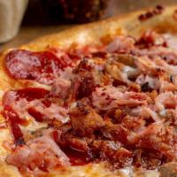 Meat Lovers · Italian sausage, pepperoni, bacon, ham