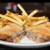 Patty Melt · 8 oz. premium beef patty with Swiss cheese & grilled onions on toasted rye bread