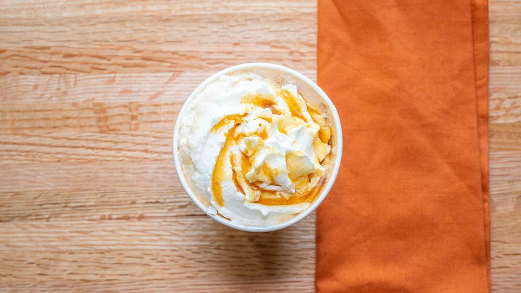 Caramelized Almond Latte · Your choice of milk and our classic espresso combined in sweet harmony with buttery caramel and almond syrup. 270 calories.
