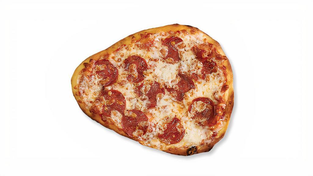 Pepperoni Naan Pizza · Naan Pizza made with our signature red sauce, a mozzarella-provolone blend and pepperoni slices. 690 calories.