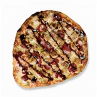 Chicken Pesto Naan Pizza  · Pesto, chicken, roasted peppers and balsamic glaze top our Naan Pizza made with our signatur...