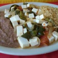 Queso Con Rajas Plate · 