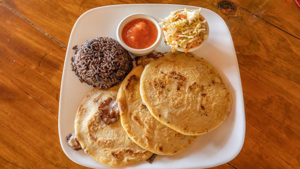 Pupusa Plate · 3 pupusas of your choice, served with 