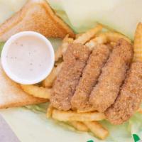 Steak Finger Basket (4 Pieces) · Comes with regular fries, toast, and gravy.