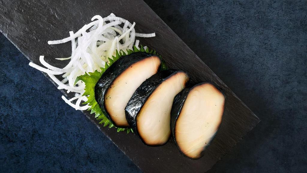 *Black Tuna Sashimi · squid ink and soy cured escolar (sashimi only). hawaii, deep set longline