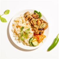 Chicken Lemongrass - Cơm Gà Xào Xã Ớt · Grilled chicken served with rice