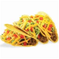 3 Texas T-Brand® Tacos · 3 tacos packed beef, shredded cheese, crisp lettuce, and ripe tomatoes. Served with DQ taco ...