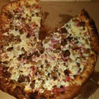 Meatlover'S Pizza · Canadian bacon, pepperoni, hamburger, sausage, and bacon.