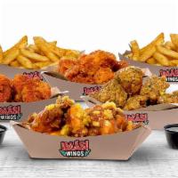 40 Wings Combo · choice of 40 boneless or bone-in wings (+$5 upcharge), up to 4 sauces, 2 fries y 2 veggie st...