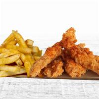 Pollo Tenders · served con fries y jalapeño ranch