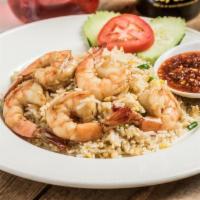 Nara Thai Fried Rice · Fried rice with choice of protein, spicy shrimp powder, green onion, cashew nut, and egg