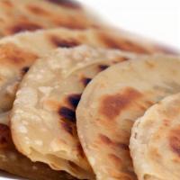 Paratha (Tawa) · handmade flatbread with oil which makes this bread nice and heavy, yet crispy !!!