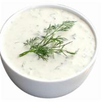 Tzatziki Sauce 8Oz · Sauce made with sour cream, cucumbers, garlic, salt and olive oil. Served with Gyros and oth...