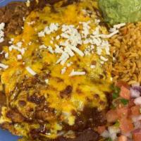 Enchiladas Al Carbon - Combo Fajita · Two enchiladas loaded with tender fajita and topped with chile con carne and grated cheese. ...