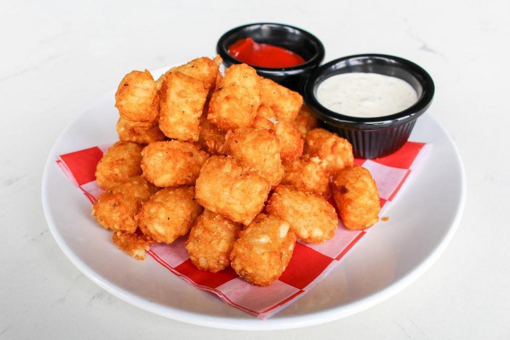 Crispy Tater Tots · Served with peppercorn ranch or Sriracha dipping sauce.
