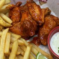 6 Piece Wings Combo · 6 piece Wings, Fries, Ranch, Drink