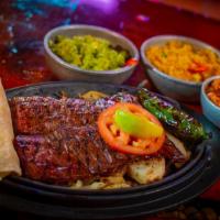 Carne Asada · Filleted Beef Fajita Skirt Steak (Served with Rice and Beans)