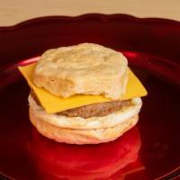 Sausage, Egg & Cheese Biscuit · Sausage, egg, and American cheese.