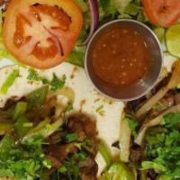 Tacos (4) Harina/ Flower Tortilla · Orden de 4 Tacos. Carne, cebolla asada, cilantro, rábanos , salsa
