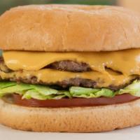 Double Cheeseburger · 2 100% All-Natural Black Angus Beef Patties,. 2 Slices of American Cheese, Lettuce, Tomato, ...