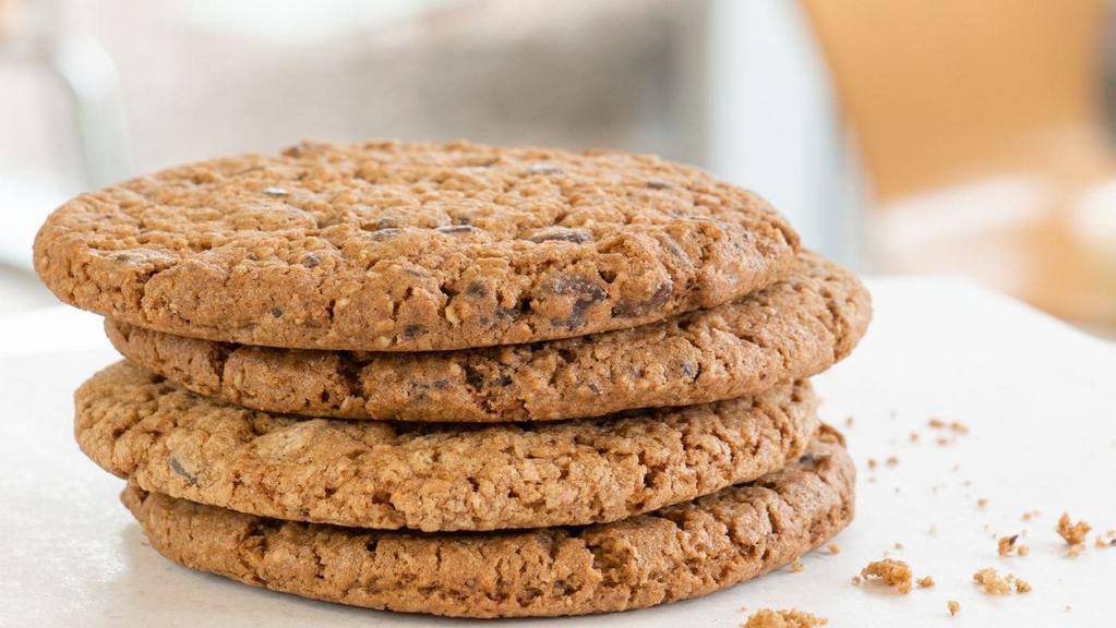 Oatmeal Chocolate Chip Cookie · Made with butter, daily in our commissary