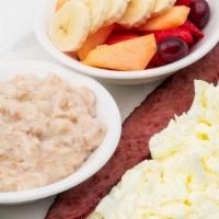 City Fit Trainer · 2 egg whites, cup of oatmeal, turkey links (or turkey bacon based on availability), and fres...