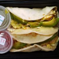 Breakfast Taco Meal · Your choice of two breakfast tacos (with flour tortilla, beans and avocado), one chocolate c...