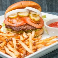 Capital City Burger · Perfectly seasoned with lettuce, tomato, onion, pickles, and Capital City Sauce on a soft to...