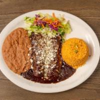 Enchiladas De Mole · Choice of beef, chicken, and cheese.
