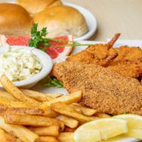 Shrimp & Catfish · Includes 6 pieces of fried shrimp and choice of grilled or fried catfish.