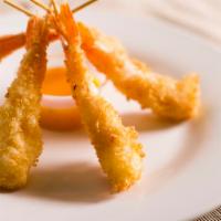 Panko Shrimp Skewers · Five large shrimp skewers coated with crispy Japanese breadcrumbs and fried to perfection. A...